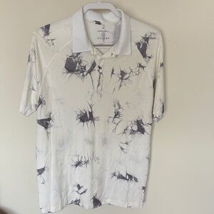 Fabletics White and Black Patterned Polo